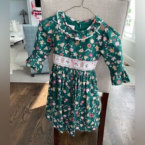 Smocked gingerbread themed dress.